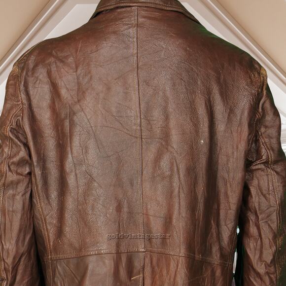 Vintage Schott Leather Coat Fleece Lined Biker XL - Picture 6 of 10
